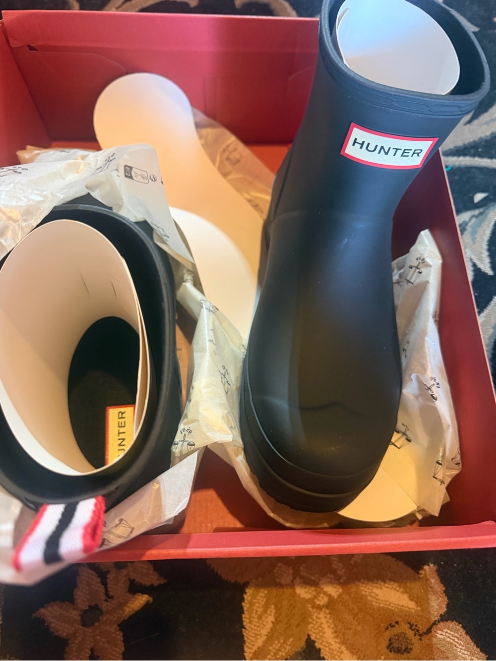 Hunter Black Short Waterproof Rain Boots! New! 8 - Picture 9 of 10